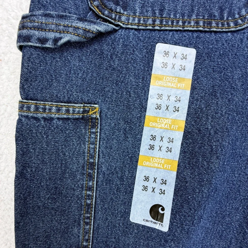 Carhartt Loose Original Fit Dungaree Jeans Blue Mens 36x34 B13 DPS NWT NOS